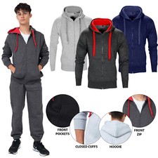 Mens Full Tracksuit Set Zip Up