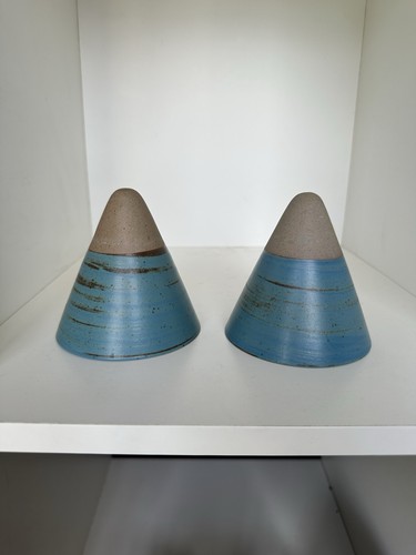 Mini conical ceramic bud vases - conical,