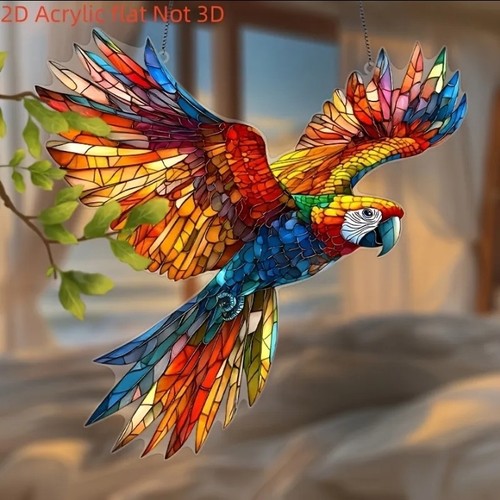 Vibrant flying parrot - flying,