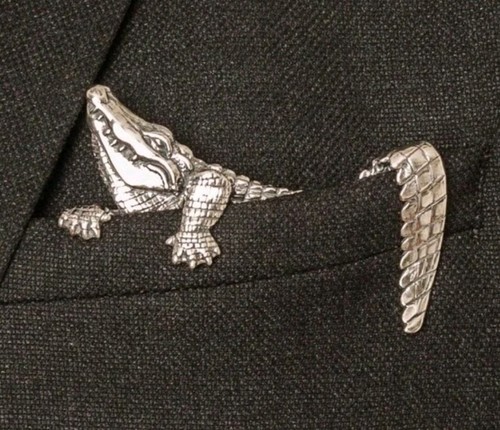 Silver tone crocdile - tone,