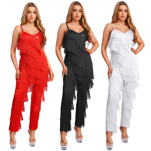 Adult tassel dance jumpsuit - dance,