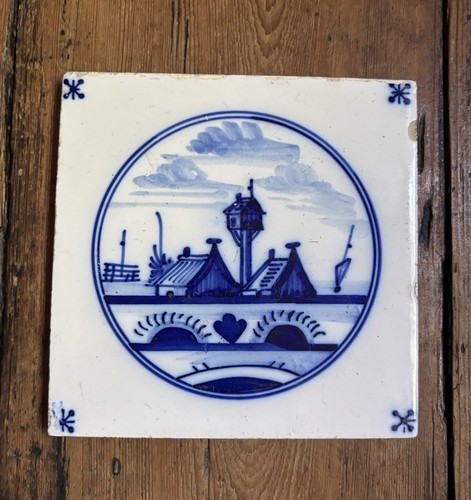 Delft delftware tile - delftware,