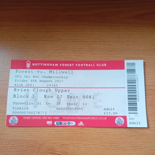 Ticket 2017 2018 8 - ticket, 4/8/2017