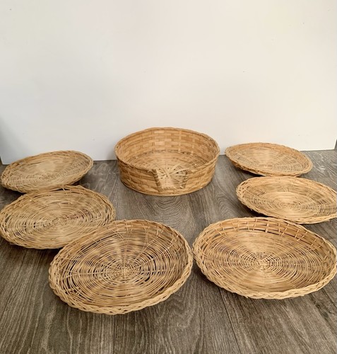 Set vtg woven - 6, wicker