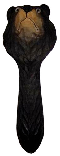 Carved wooden bear bottle - ,