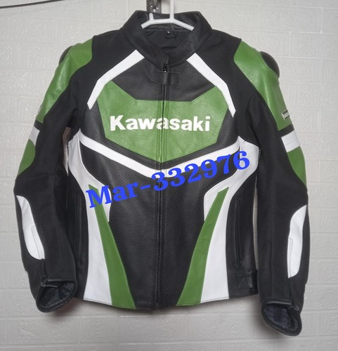 Kawasaki green black leather - kawasaki, green/black