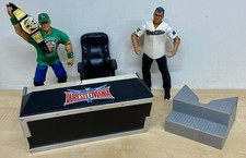 WWE Breakable Commentary Table w/ John Cena & Shane McMahon action figures