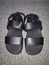 Peacocks black sandals size