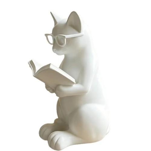 Reading cat ornament book - ornament,