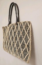 Russell & Bromley Sea Grass & Leather Bag Holdal Baskey Shopper Handbag BNWOT