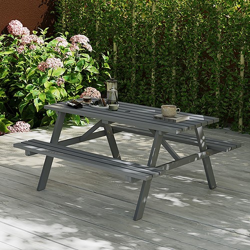 Wooden picnic table seater - picnic, 6