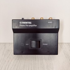 Commtel A098M Phono Preamp Turntable Amplifier RCA In/Out Aux Switch 9V DC/Batt