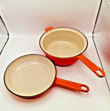 Le Creuset Casserole 2 in 1 Evolution 22 Orange Used Lid Pan Cooking Oven G109