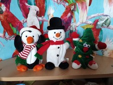 3 B+Q Singing Interactive Christmas Toys Collectables Penguin Tree Snowman