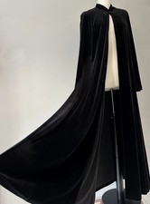 Kaleidoscope Black Velvet Feel Stretch Maxi Duster Robe Dress Cloak Coat UK 16