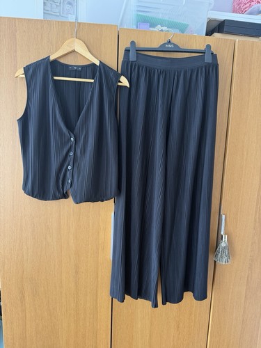 Crinkle wide leg trousers - leg,