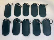10 Leather Key Fobs Green