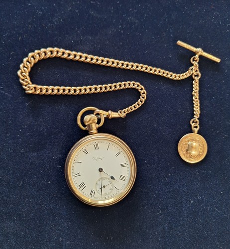 9ct rose gold pocket watch - gold,