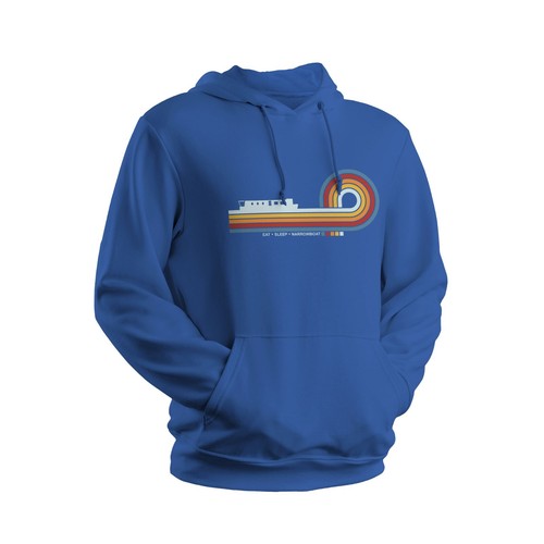 Retro lines narrowboat hoodie - lines,