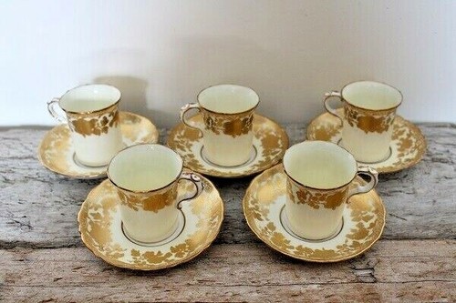 Gold trim demitasse cups - gold,