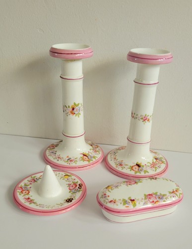Vintage floral candlestick - vintage,