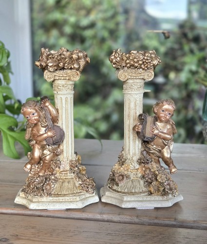 Vintage pair cherub - pair,