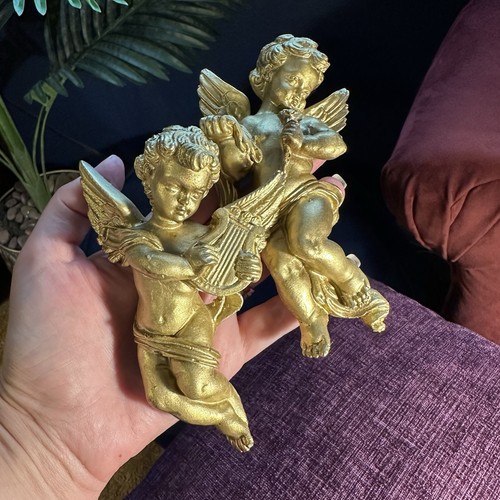 Vintage gold cherub wall - gold,