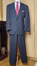 Vintage 1940s 50s Single Breasted Charcoal 2 Piece Suit 44S Goodwood CHAPS