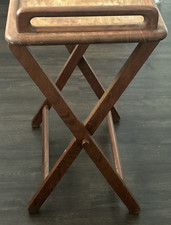 Vintage MCM Folding Teak TV Tray Table Stand Thailand *crack see pics