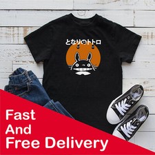 Studio Ghibli Cat Mens Kids TShirt Funny Totoro Animie TV Show Gaming Gamer Xmas