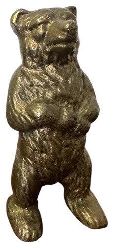 Antique heavy cast brass bear - antique,