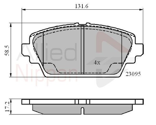 Brake pad set for disc - brake, front