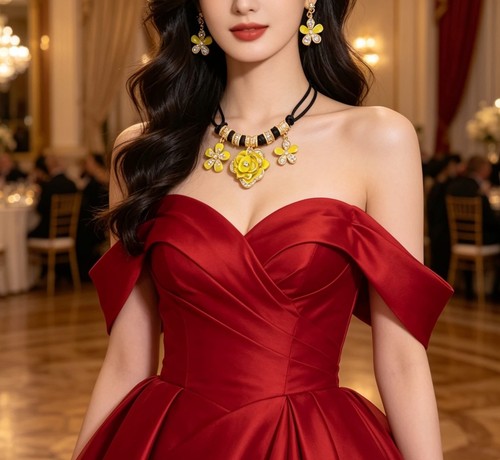 Elegant floral choker necklace - floral,