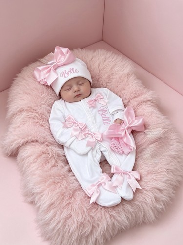 Baby girl babygrow hat pink - babygrow,