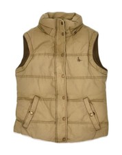 JACK WILLS Womens Padded Gilet UK 8 Small Khaki Cotton AD84