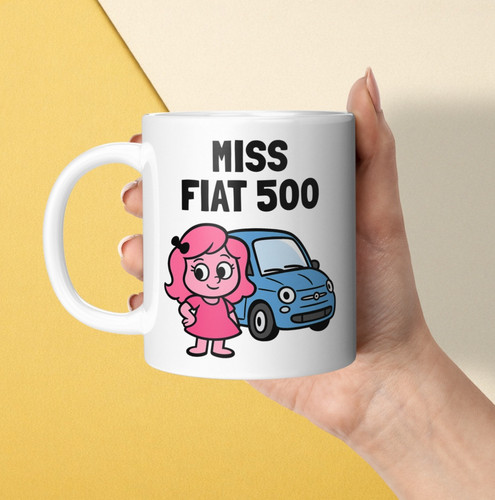 Miss fiat 500 mug coaster - fiat,