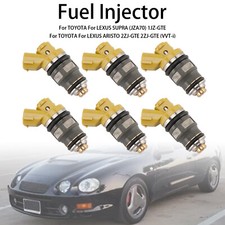 6x Fuel Injector 1001-87091 For Denso 650CC For Toyota Supra JZA80 2JZGTE 2JZ H7