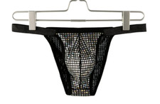 Mens Small Shiny Black Low Rise Tanga Hipster Briefs Lingerie Gay Underwear UK