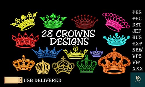 Crown machine embroidery - crown,