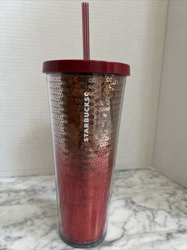 Starbucks rose gold red - starbucks, ombre