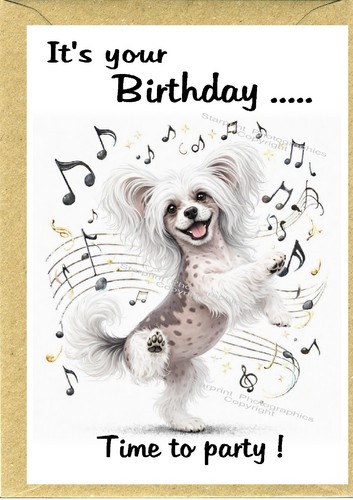 Chinese crested dog - crested, (4"x