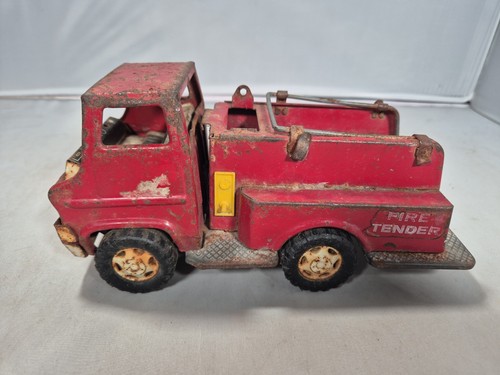 Vintage tinplate fire tender - tinplate,