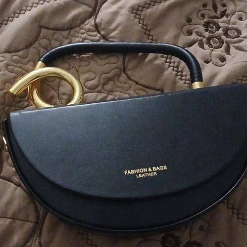 Black crescent top - top, bag