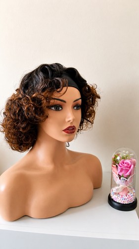 Women short curly headband - curly,