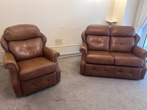 Plan brown leather piece - 2,