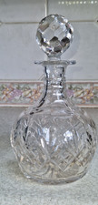 VINTAGE WEBB CORBETT ENGLAND CRYSTAL WHISKY DECANTER / SPIRIT ORT DECANTER 24cm
