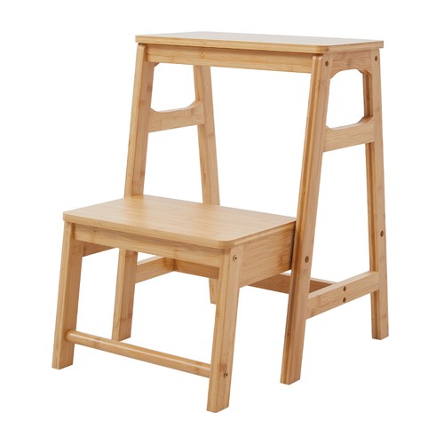 Bamboo wooden step stool - bamboo,