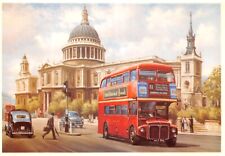 OLD BUS  POSTCARD ROUTEMASTER PASSING ST PAULS LARGE SIZE UNUSED VERY GOOD MINT