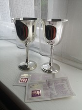 2 Original Silk cut Silver Plated Goblets, Vintage, In Original Box