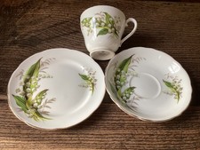Retro Trio Tea Set – Cup, Saucer & Plate – Lily of the Valley pattern 